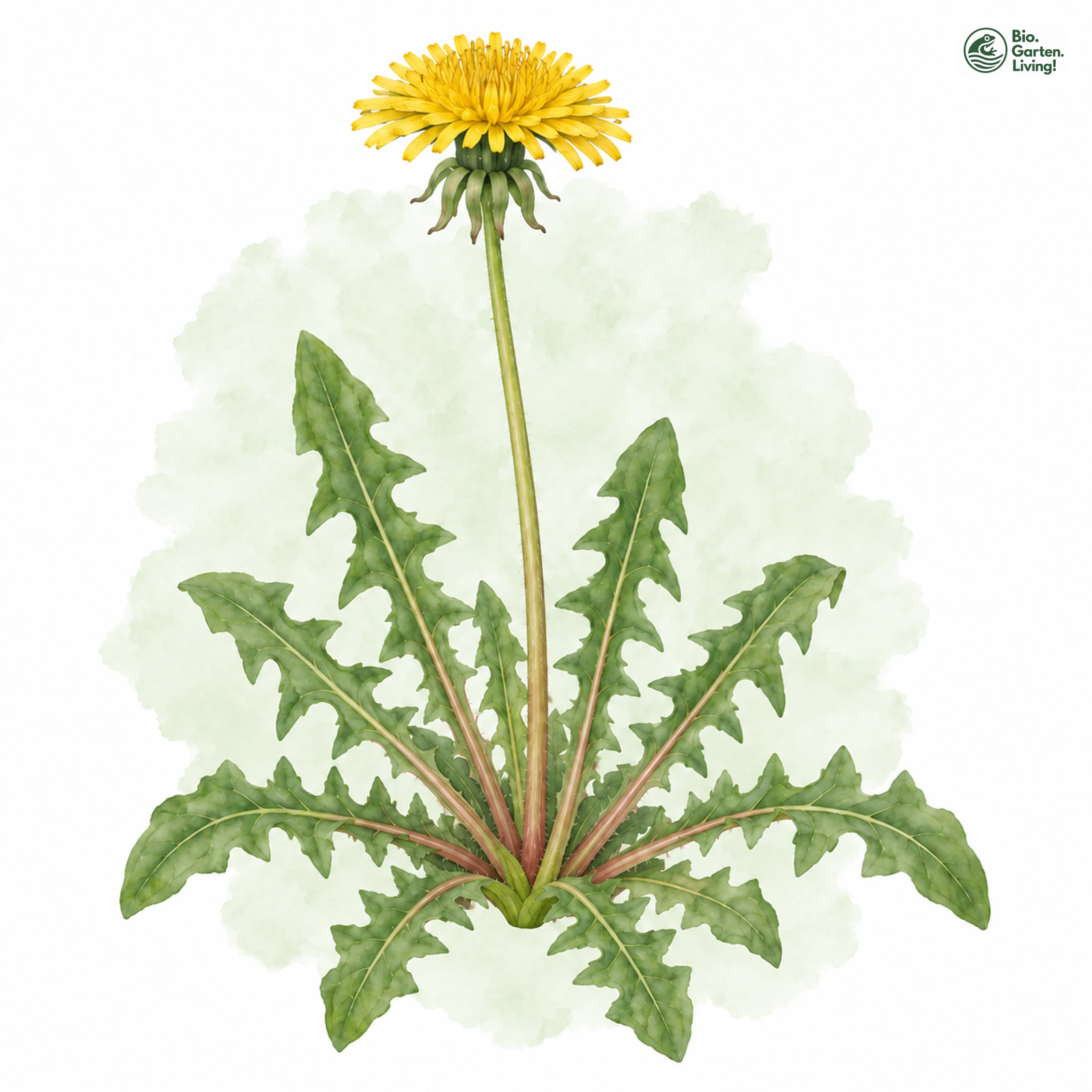 Aquarellzeichnung: Zusammengedrückter Löwenzahn (Taraxacum contractum)