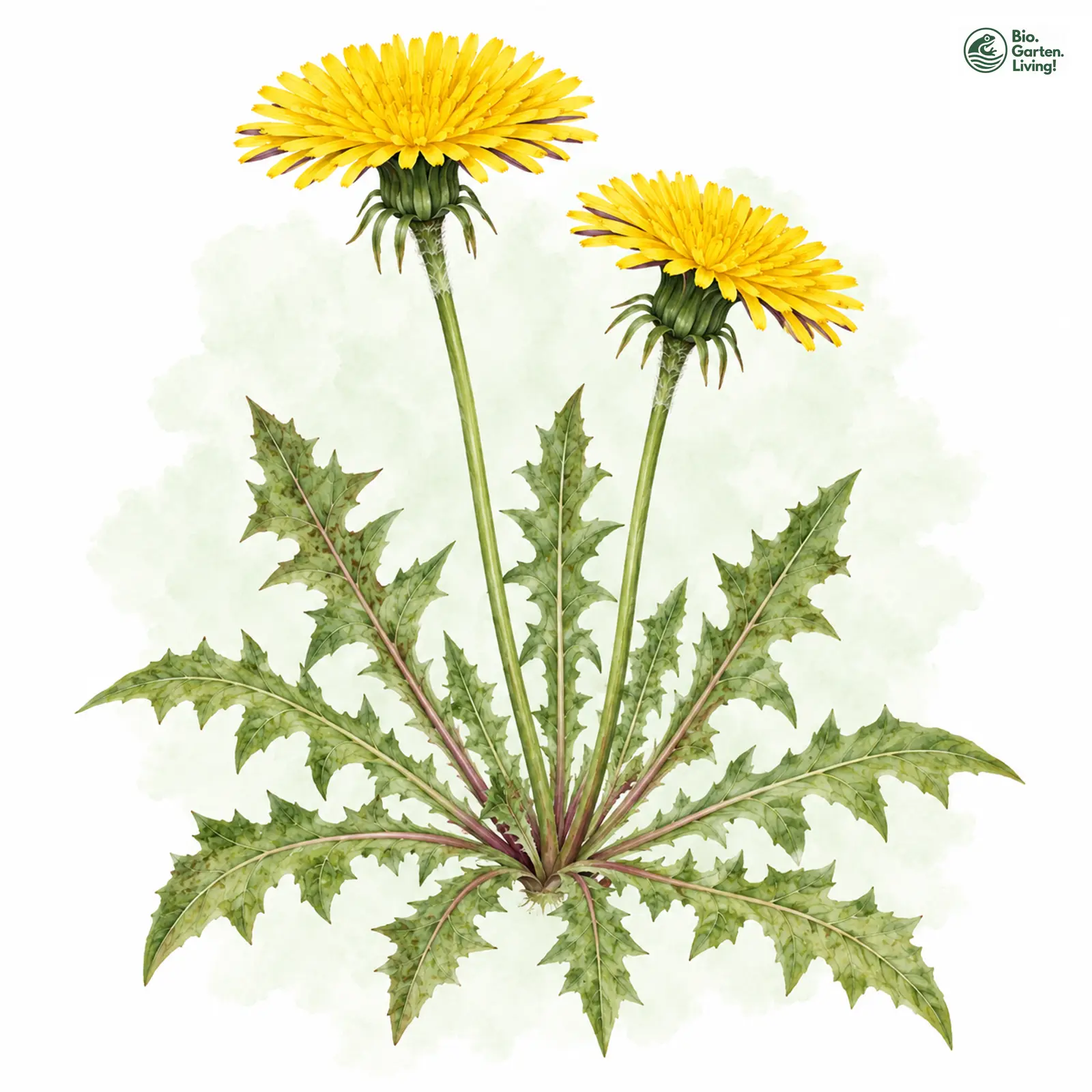 Aquarellzeichnung: Debray Löwenzahn (Taraxacum debrayi)