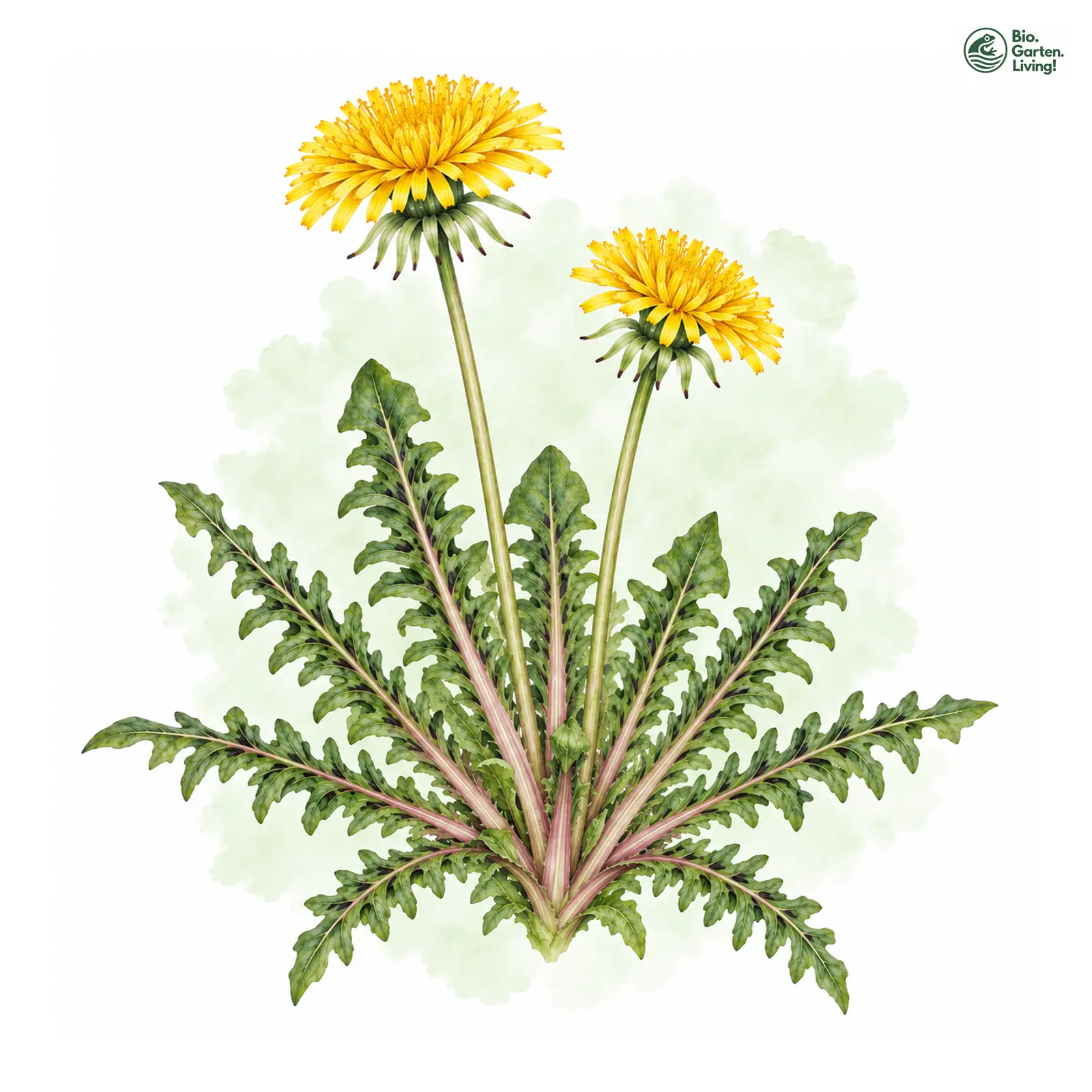Aquarellzeichnung: Zerrissenlappiger Löwenzahn (Taraxacum dilaceratum)