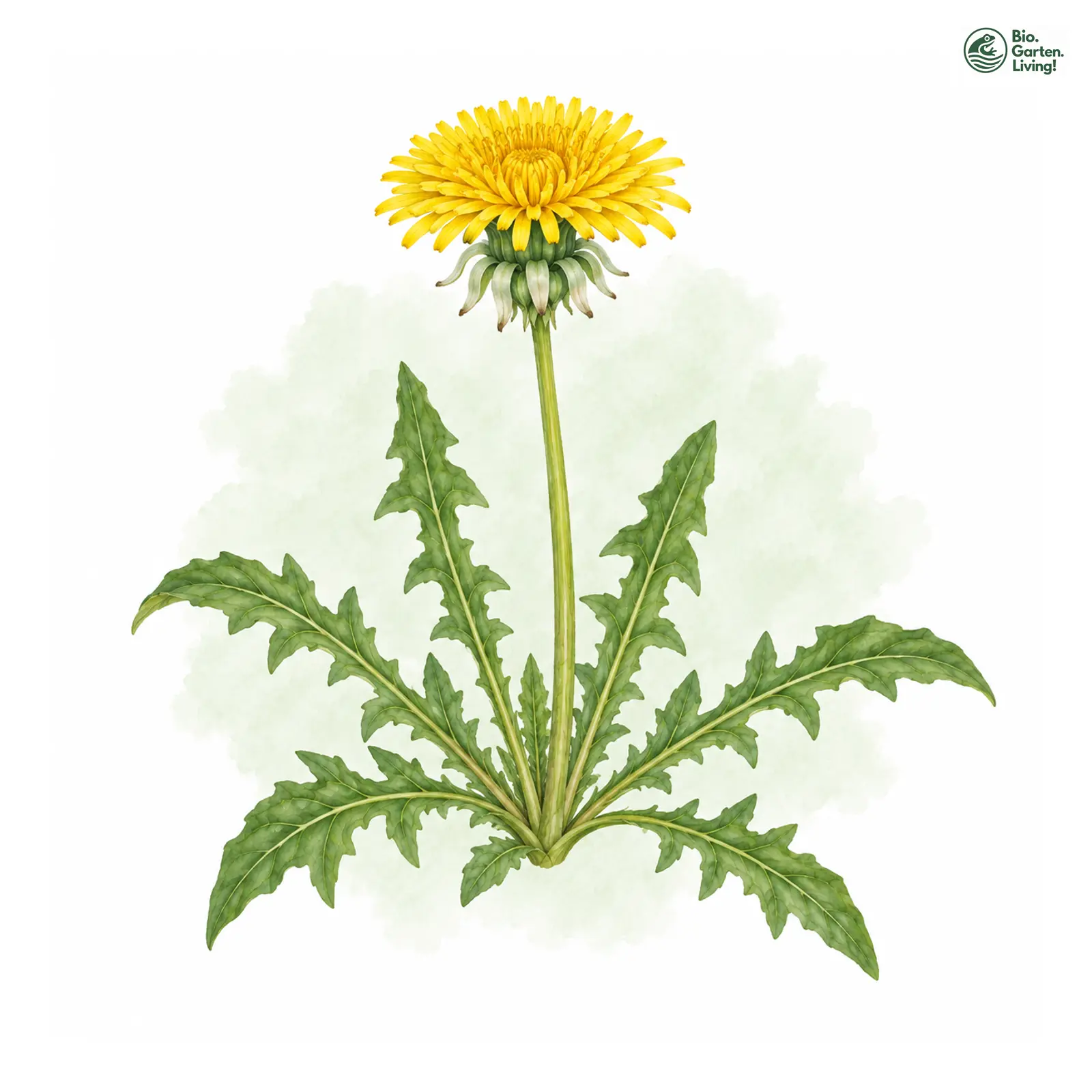 Aquarellzeichnung: Tiefbuchtiger Löwenzahn (Taraxacum eudontum)