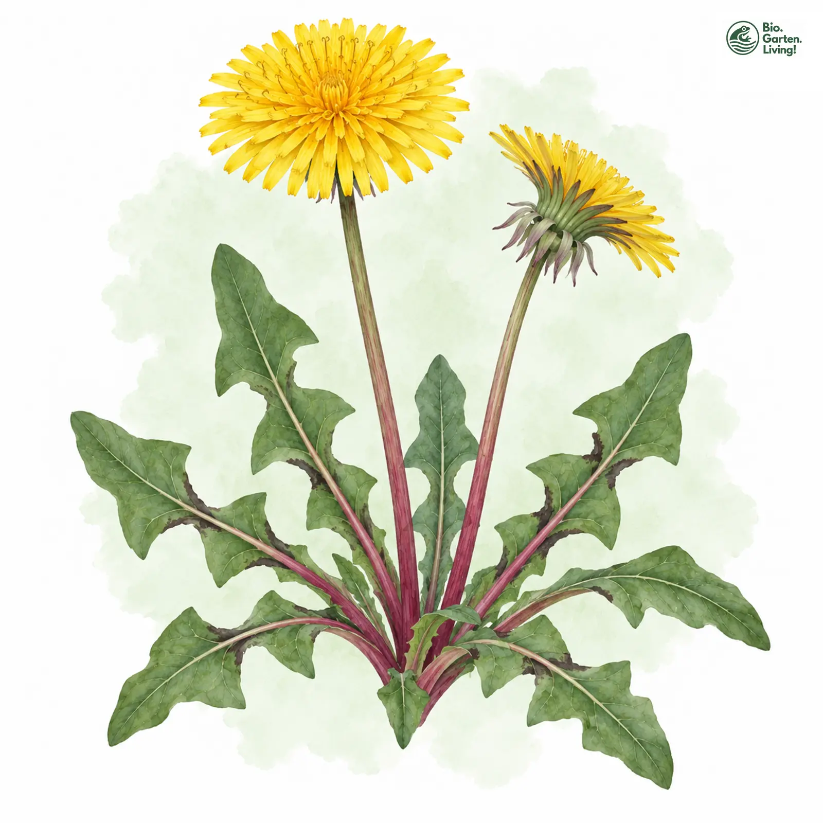 Aquarellzeichnung: Florströms Löwenzahn (Taraxacum florstroemii)