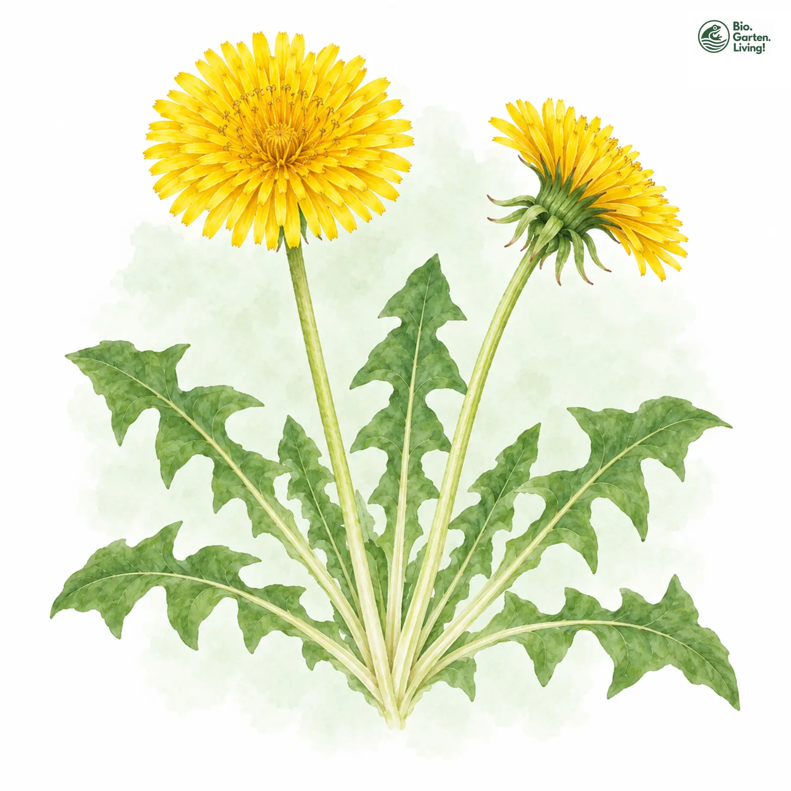 Aquarellzeichnung: Höckriger Löwenzahn (Taraxacum gibberum)