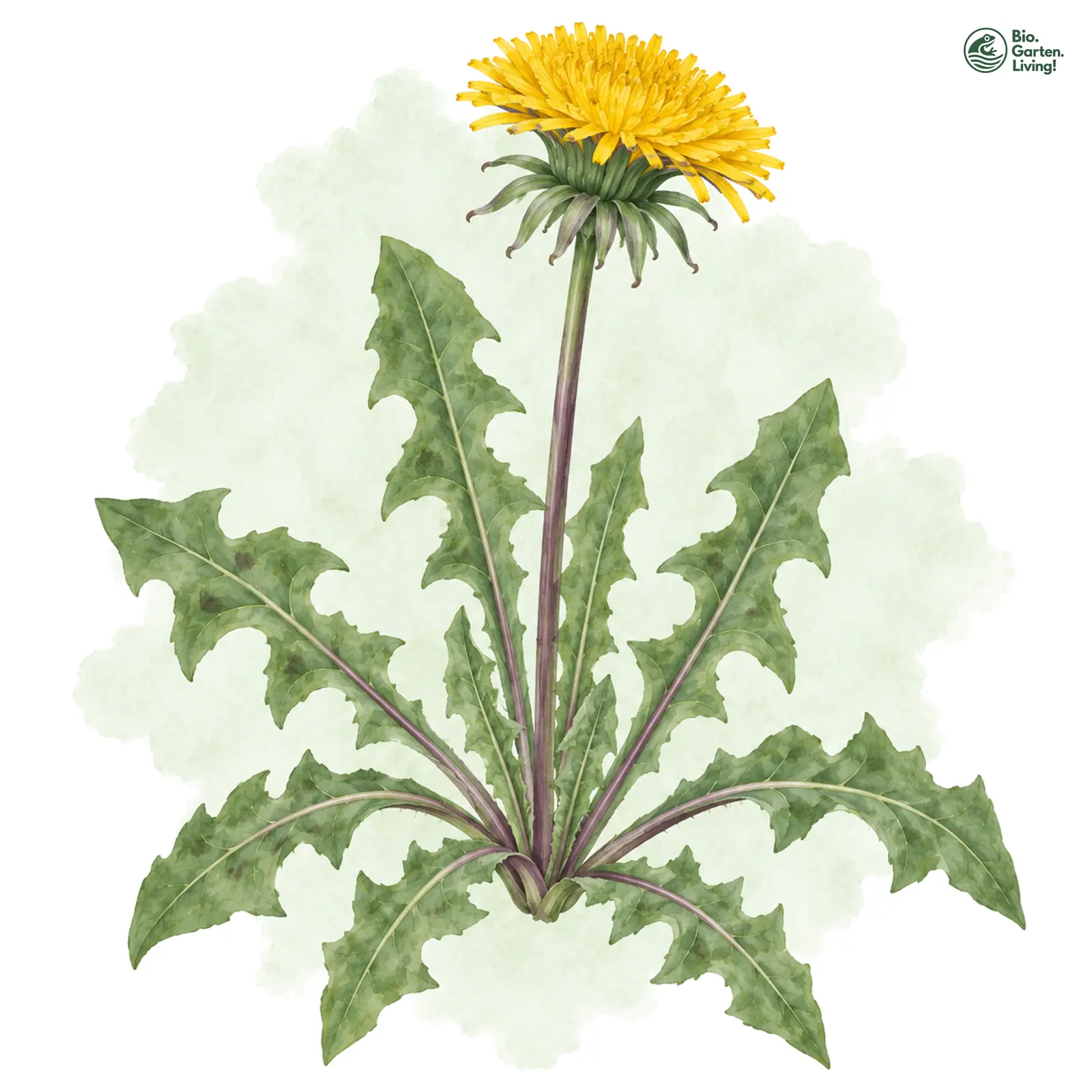 Aquarellzeichnung: Hakenförmiger Löwenzahn (Taraxacum hamatiforme)