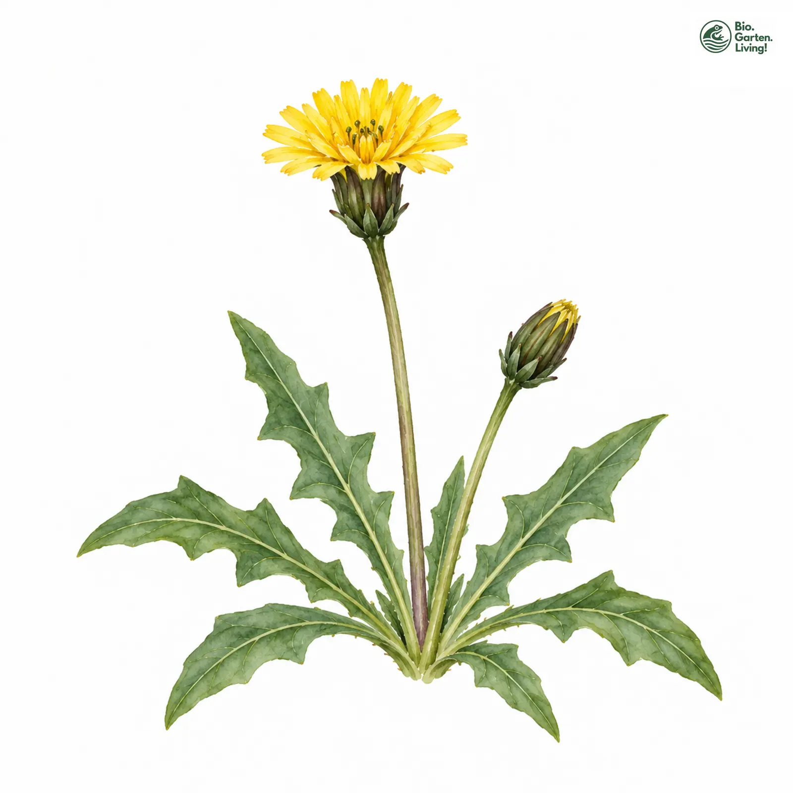 Aquarellzeichnung: Gleichblättriger Löwenzahn (Taraxacum isophyllum)