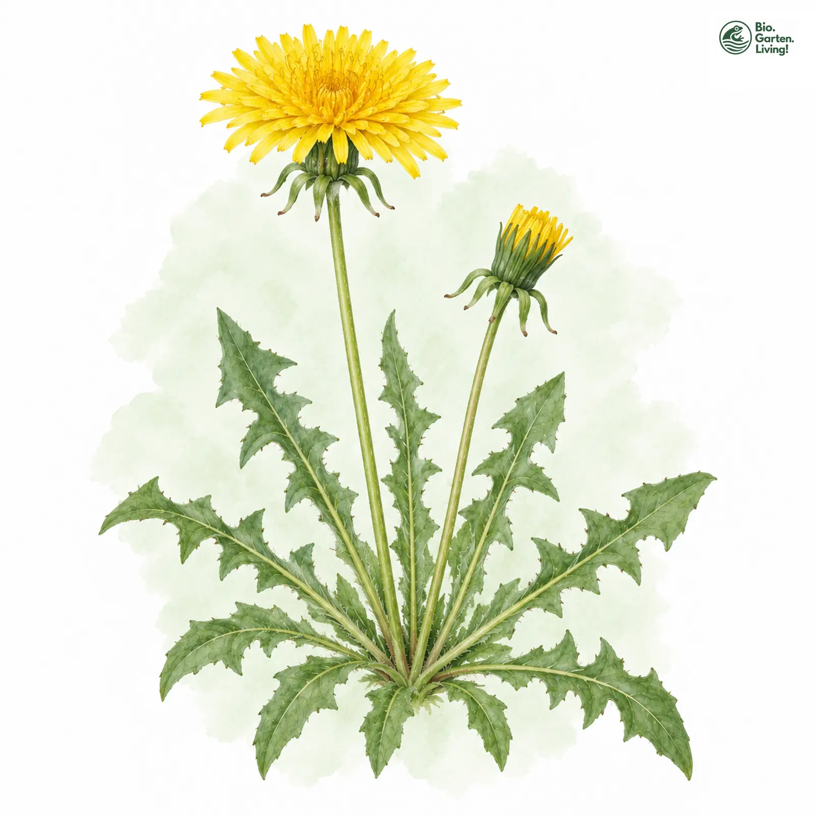 Aquarellzeichnung: Kjellman-Löwenzahn (Taraxacum kjellmanii)
