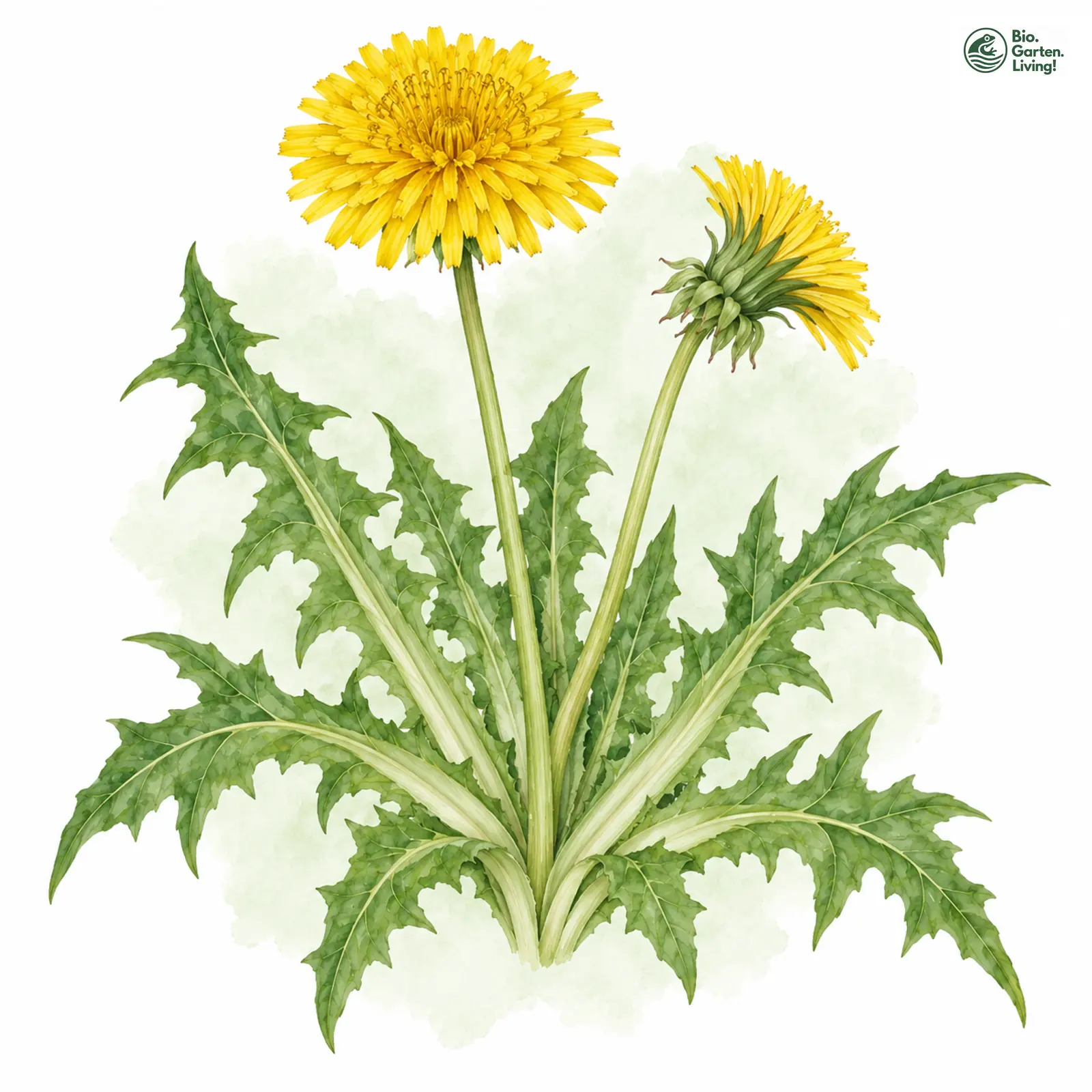 Aquarellzeichnung: Kramer-Löwenzahn (Taraxacum krameriense)