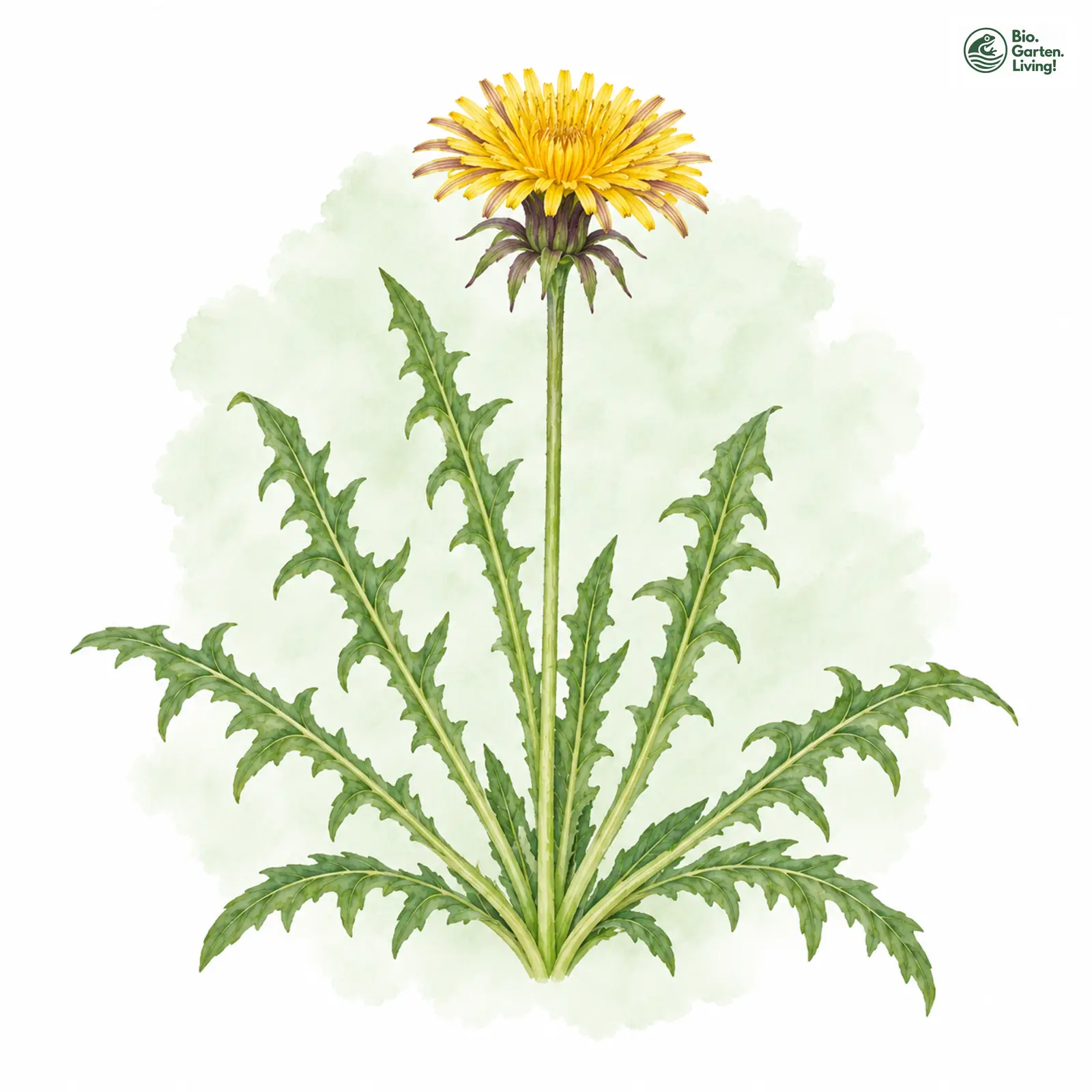 Aquarellzeichnung: Vielzipfliger Löwenzahn (Taraxacum laciniosum)