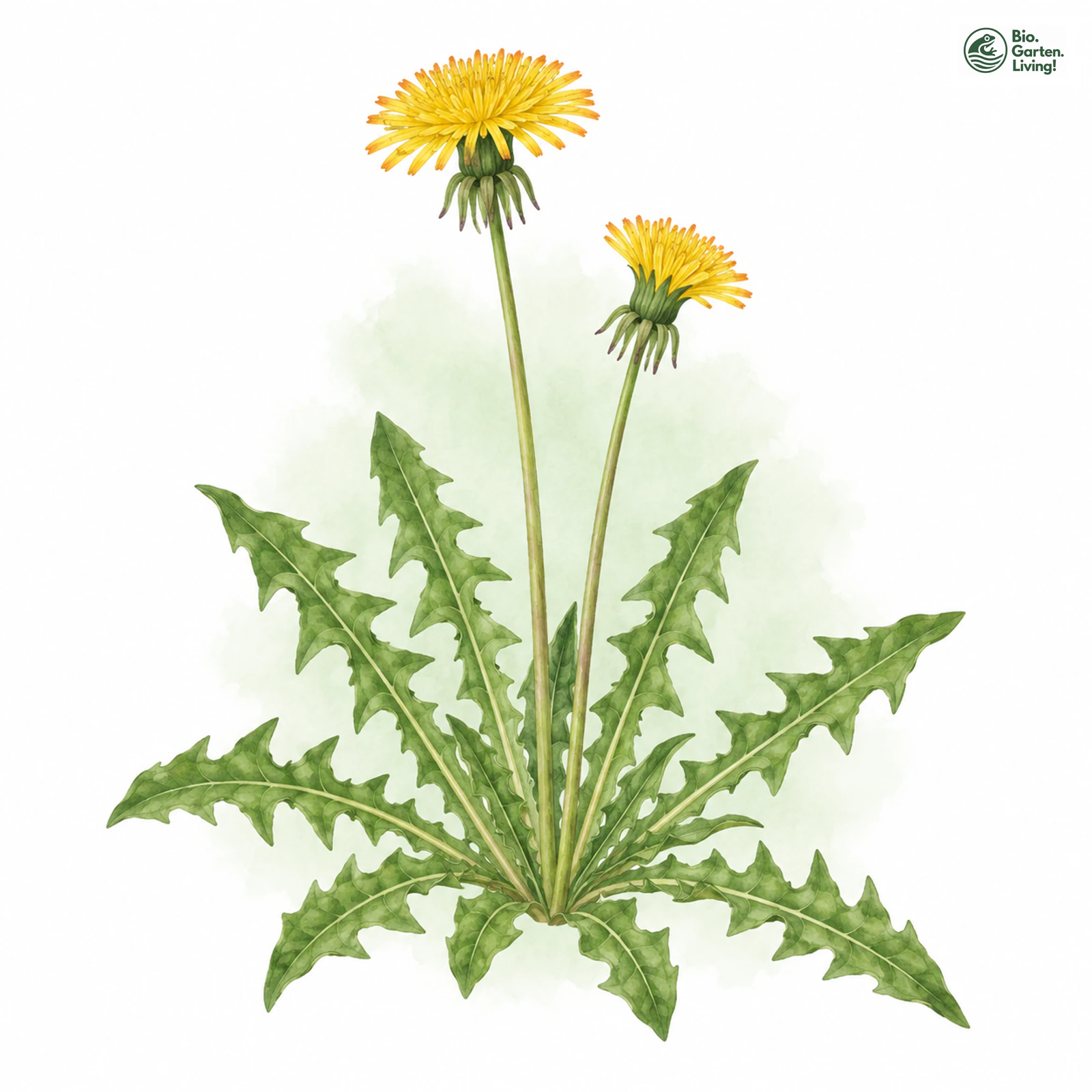 Aquarellzeichnung: Lanzettblättriger Löwenzahn (Taraxacum lancidens)