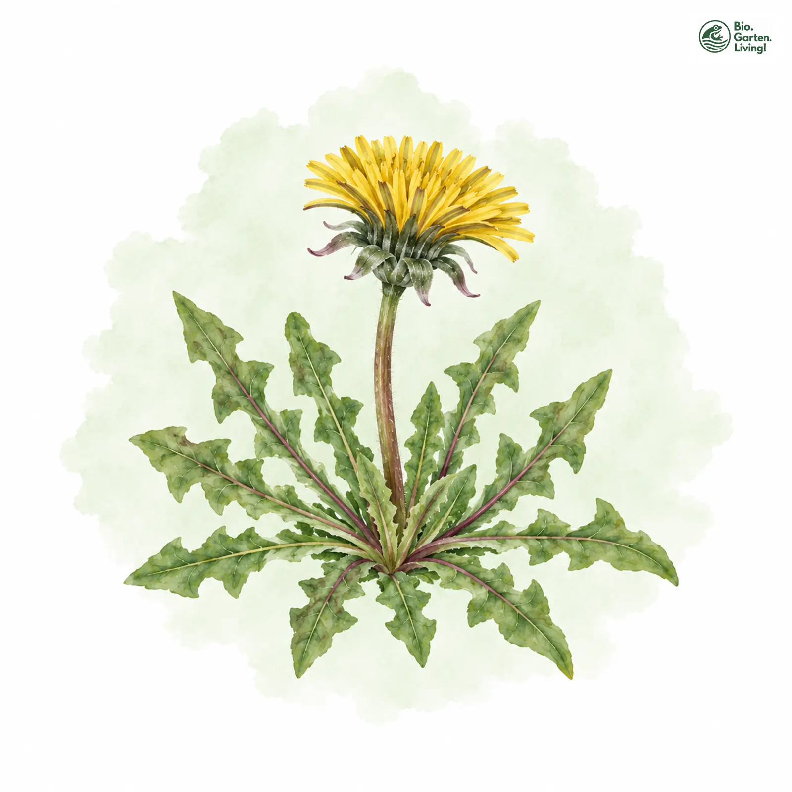 Aquarellzeichnung: Vielzüngiger Löwenzahn (Taraxacum multiglossum)