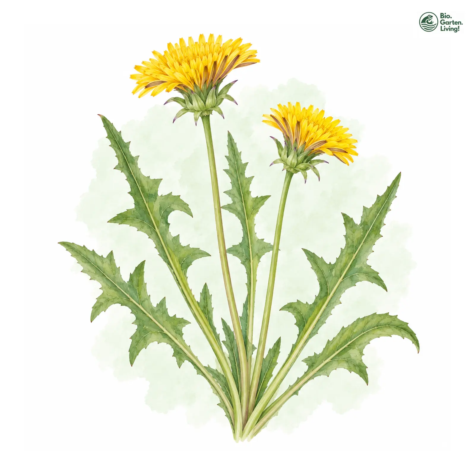 Aquarellzeichnung: Zerlumpter Löwenzahn (Taraxacum pannucium)