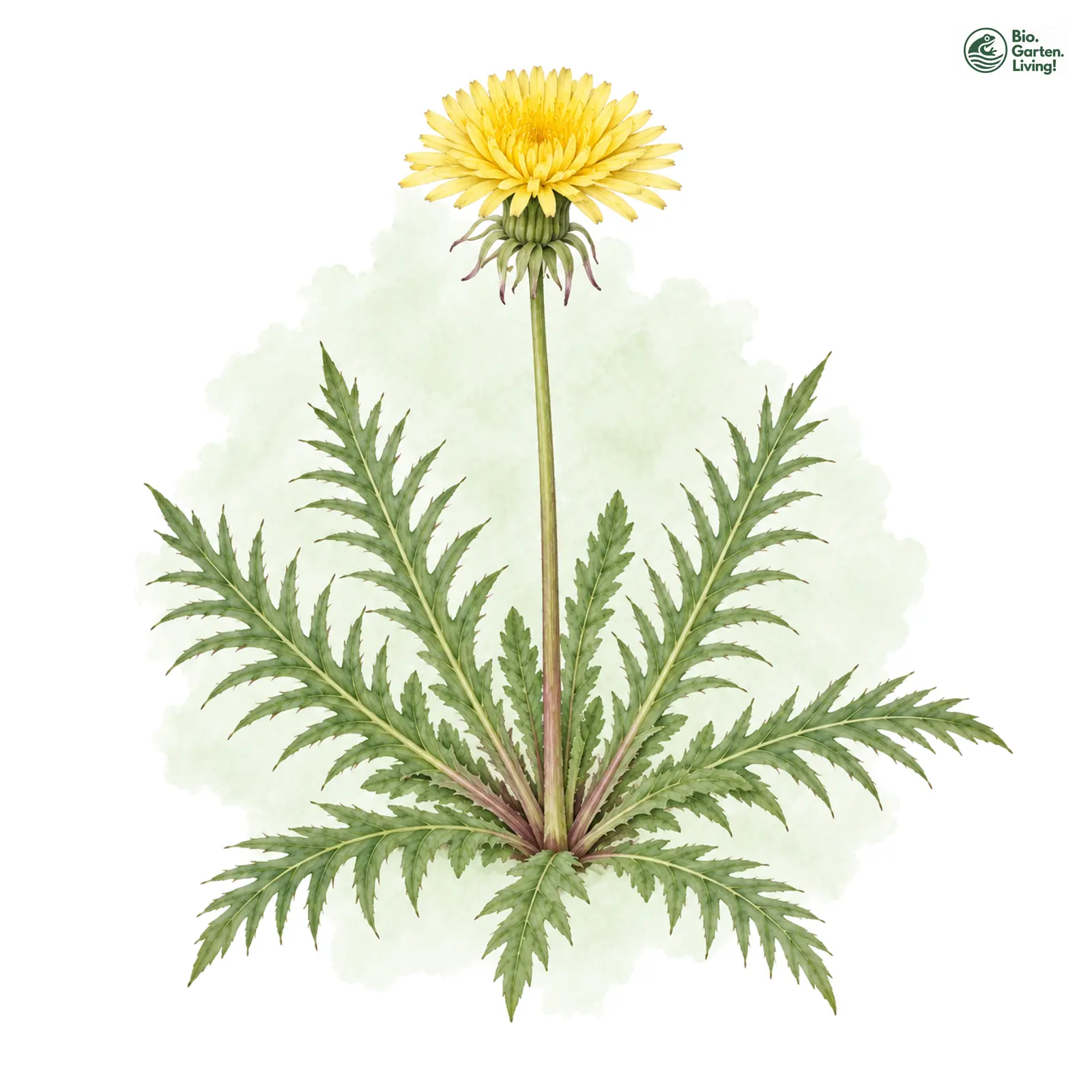 Aquarellzeichnung: Kammförmiger Löwenzahn (Taraxacum pectinatiforme)