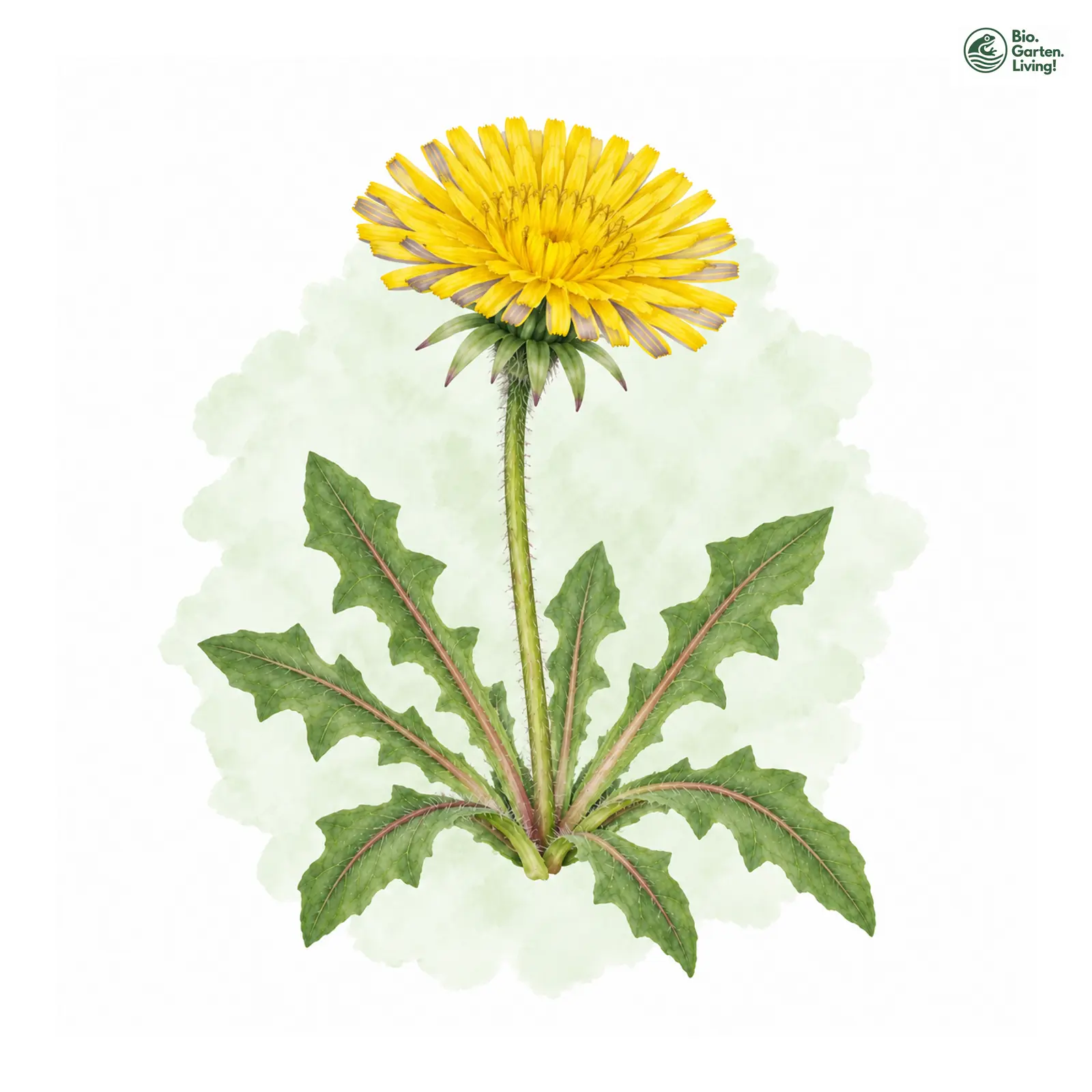 Aquarellzeichnung: Pohl Löwenzahn (Taraxacum pohlii)