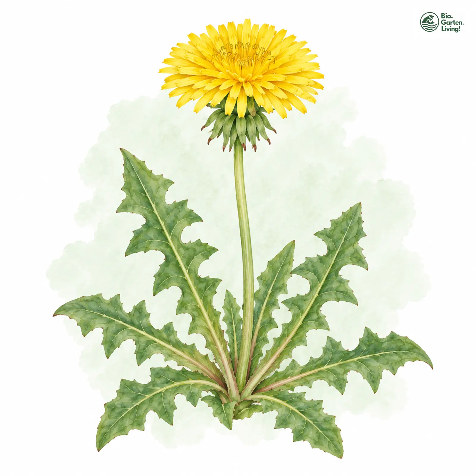 Aquarellzeichnung: Vielschwänziger Löwenzahn (Taraxacum polycercum)