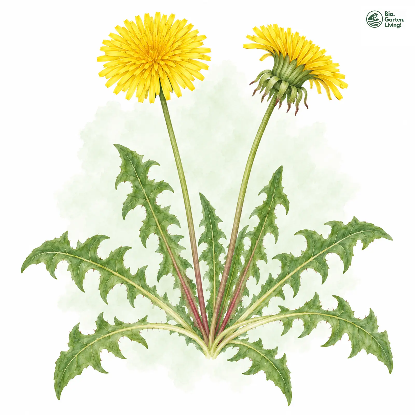 Aquarellzeichnung: Großköpfiger Löwenzahn (Taraxacum praeradians)
