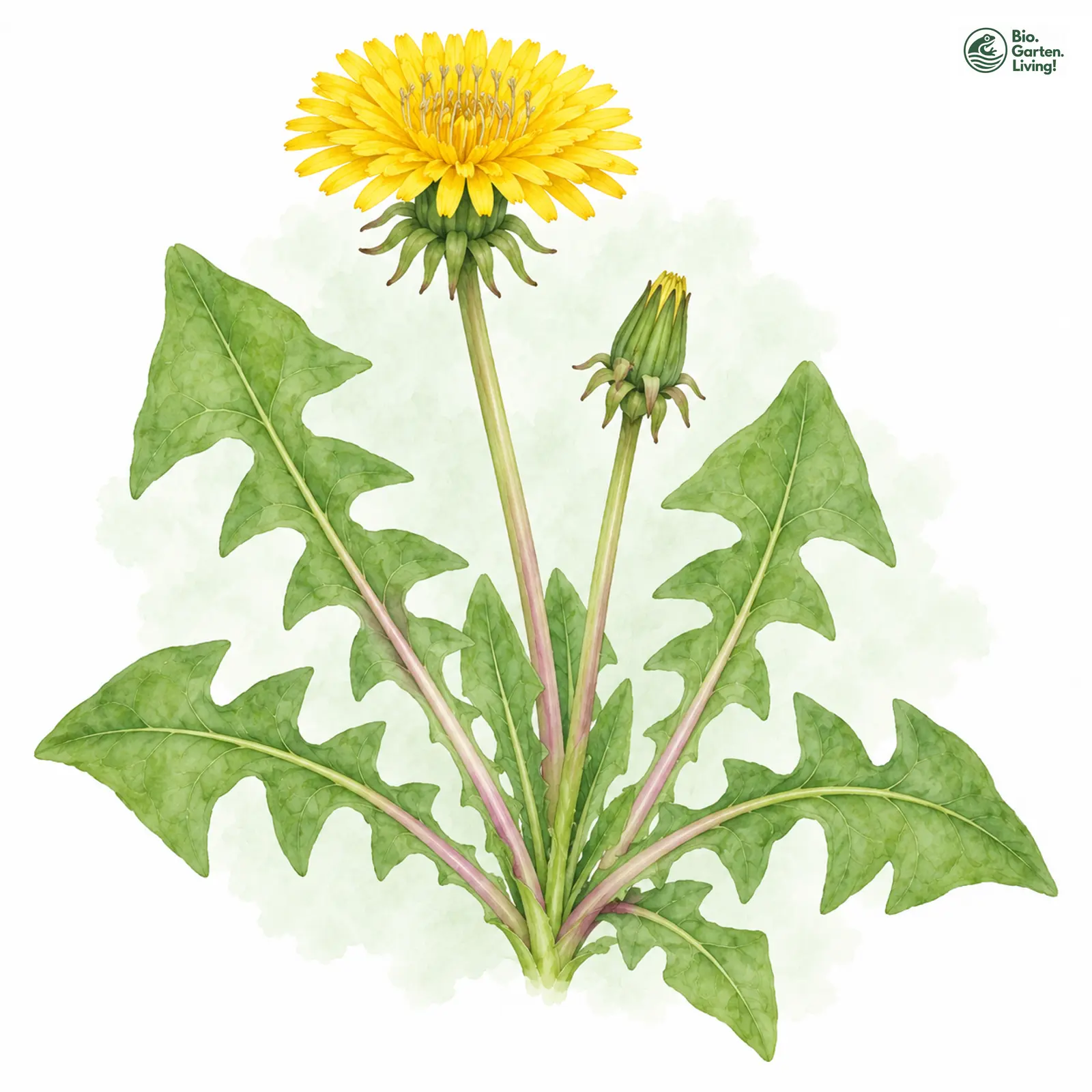 Aquarellzeichnung: Großpfeil-Löwenzahn (Taraxacum sagittipotens)