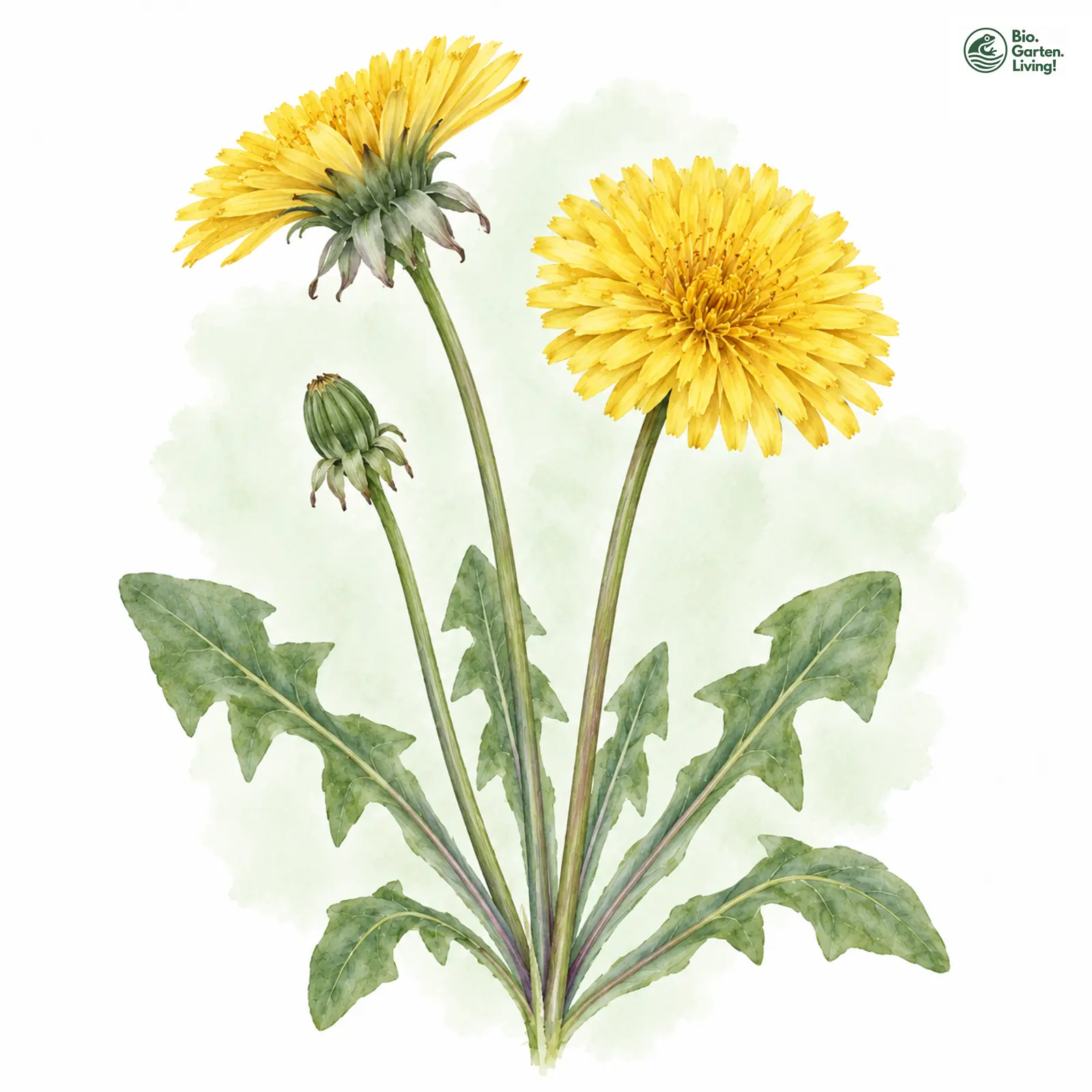 Aquarellzeichnung: Sahlin-Löwenzahn (Taraxacum sahlinii)