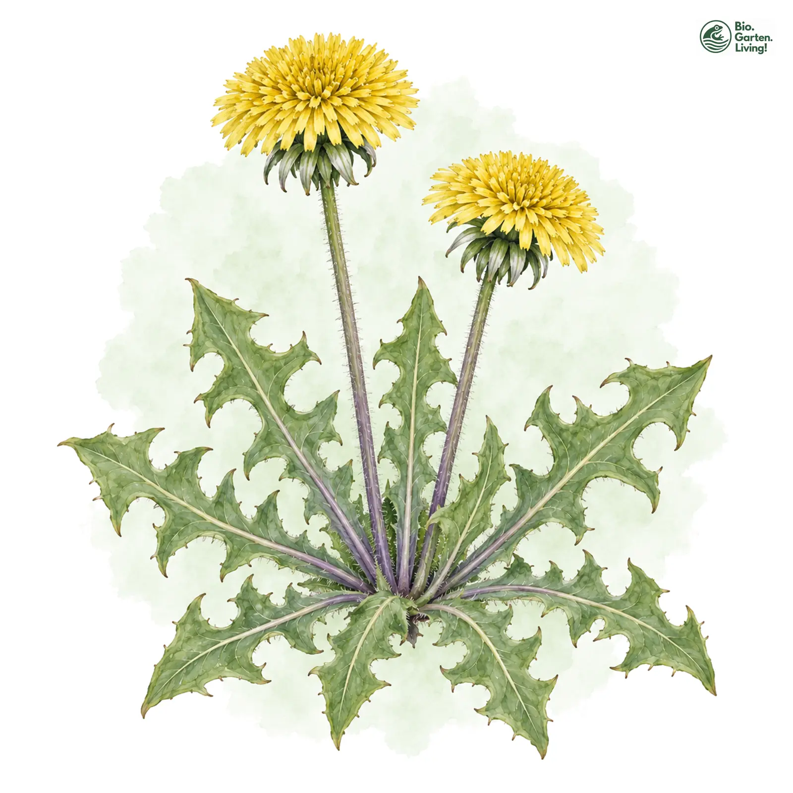 Aquarellzeichnung: Halbkugelköpfiger Löwenzahn (Taraxacum semiglobosum)