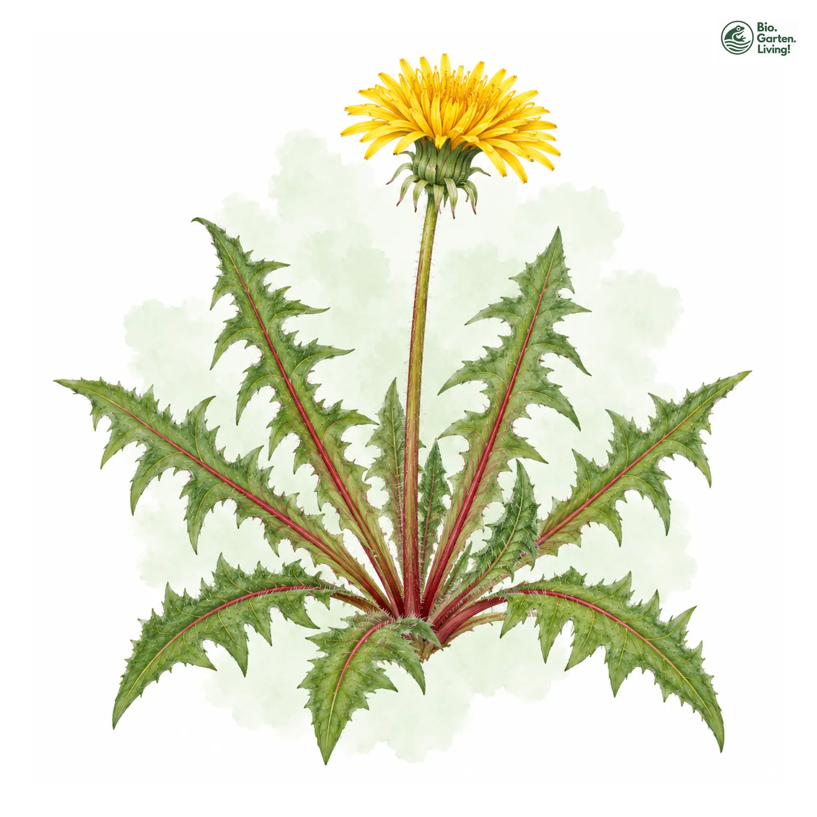 Aquarellzeichnung: Schönblütiger Löwenzahn (Taraxacum speciosiflorum)
