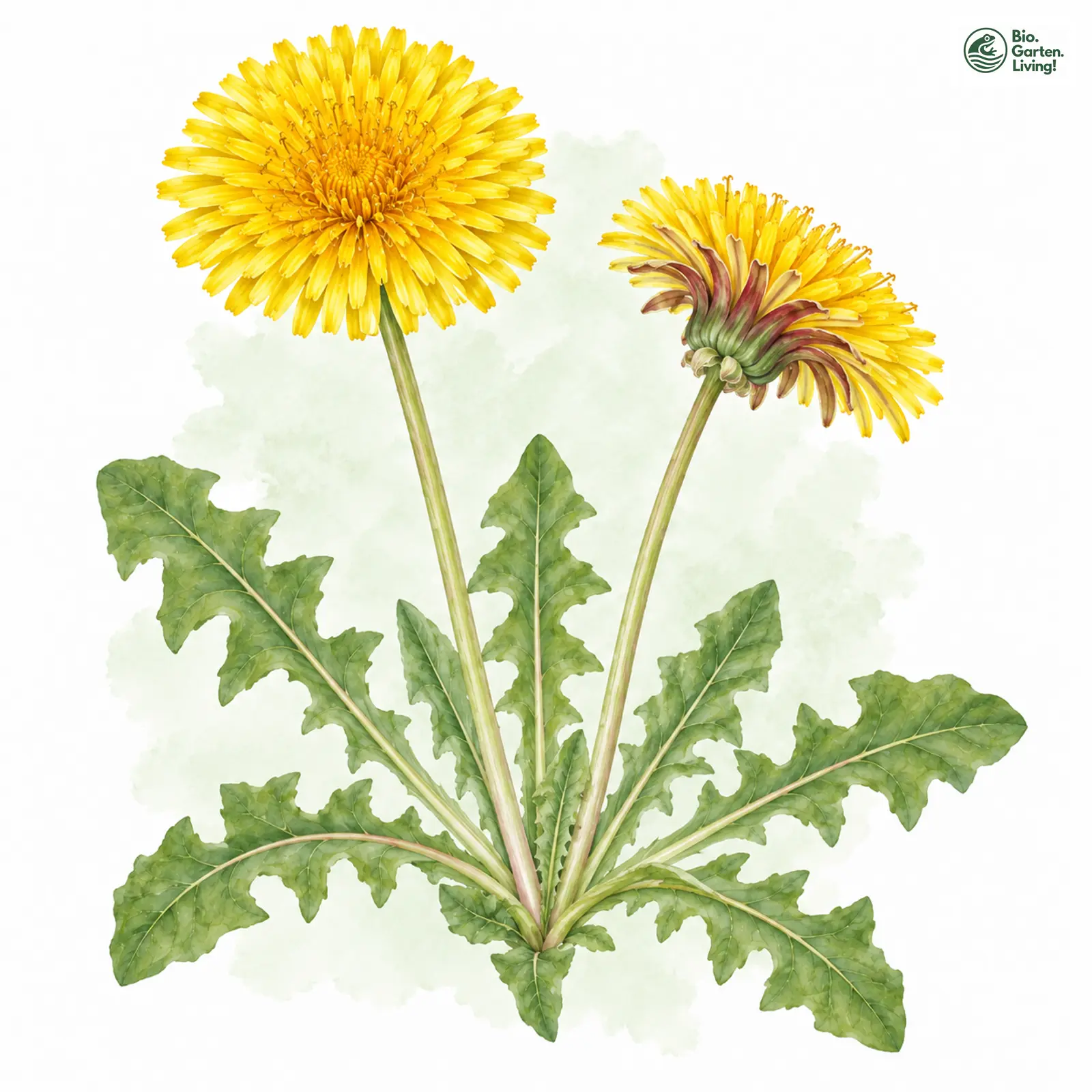 Aquarellzeichnung: Schwachgefärbter Löwenzahn (Taraxacum sublaeticolor)