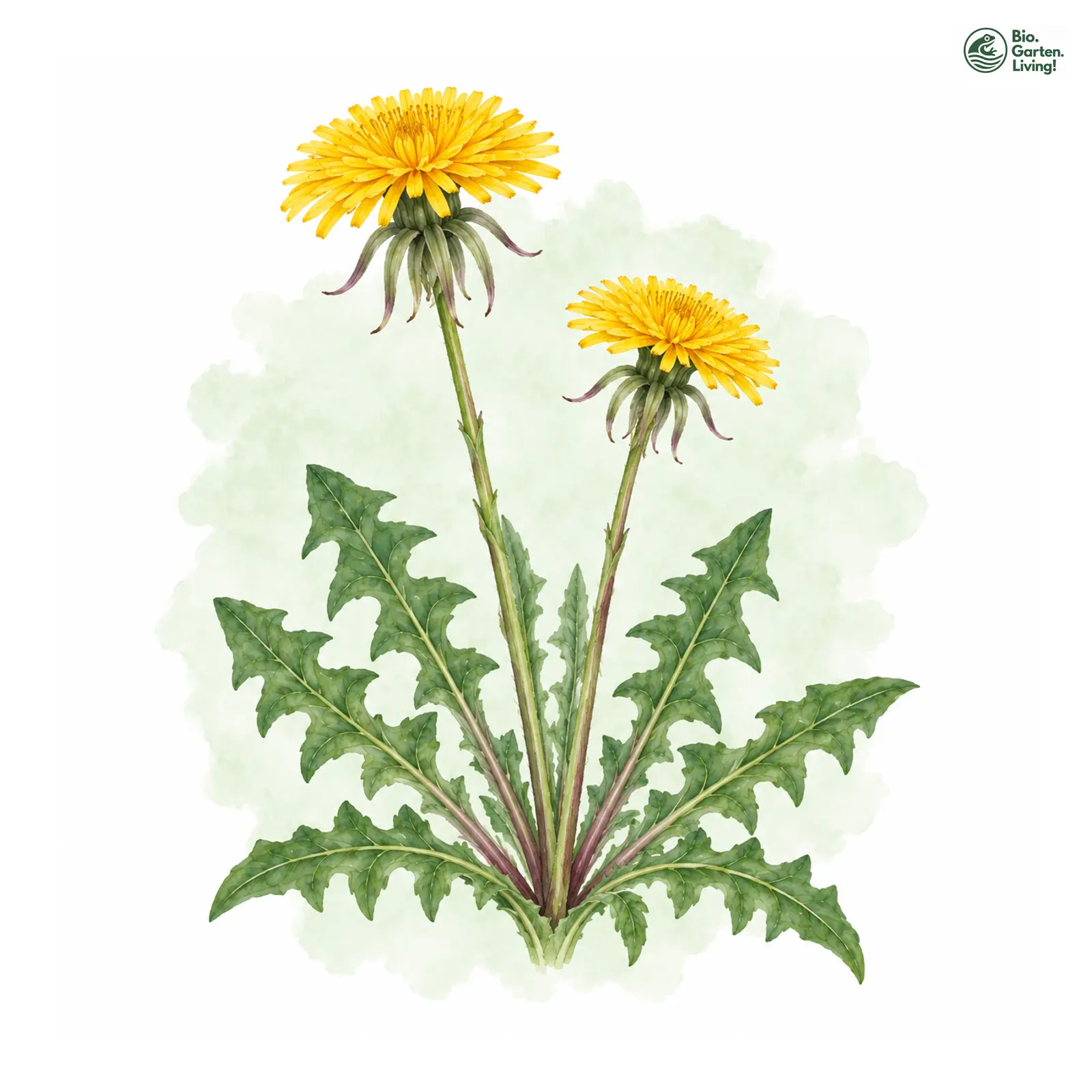 Aquarellzeichnung: Sundbergs Löwenzahn (Taraxacum sundbergii)
