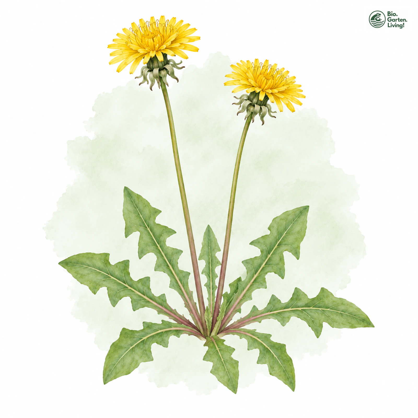 Aquarellzeichnung: Ödland-Löwenzahn (Taraxacum vanum)