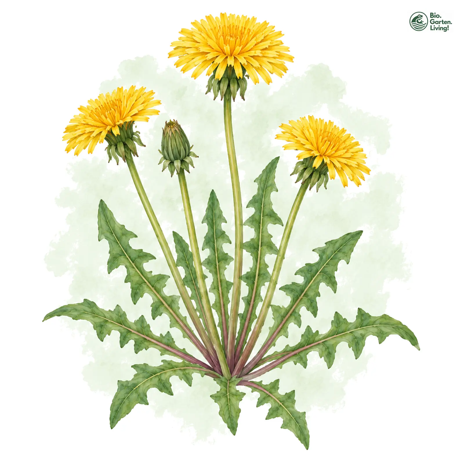 Aquarellzeichnung: Wiener Löwenzahn (Taraxacum vindobonense)