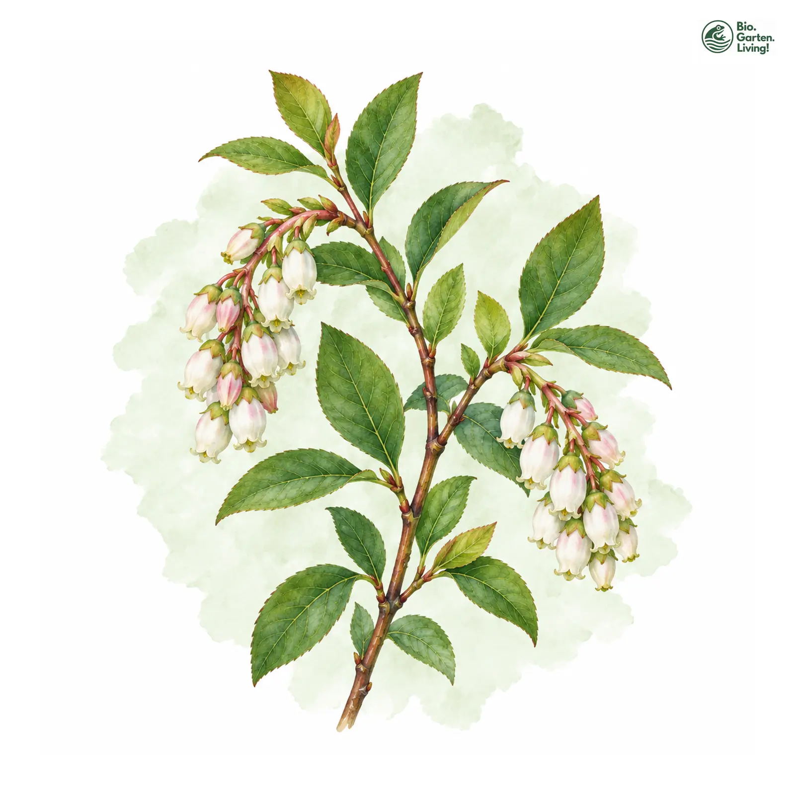 Aquarellzeichnung: Kultur-Heidelbeere (Vaccinium corymbosum)