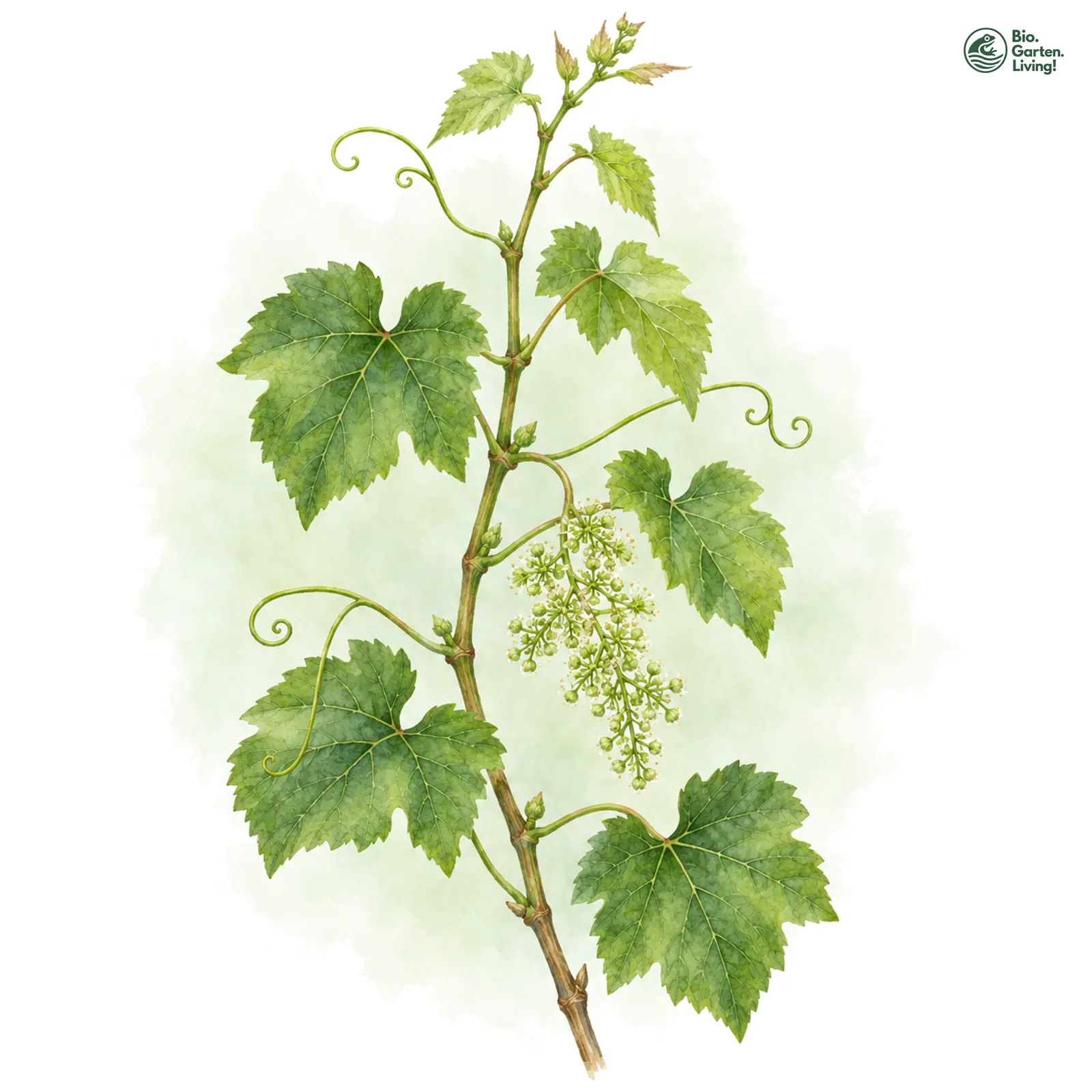 Aquarellzeichnung: Weinrebe (Vitis vinifera (im weiteren Sinne))